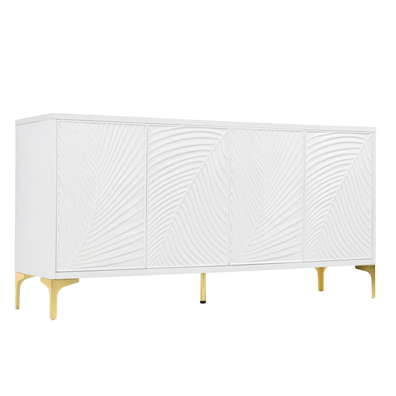Sideboard mit vier Türen, verstellbaren Einlegeböden und einzigartiger Textur