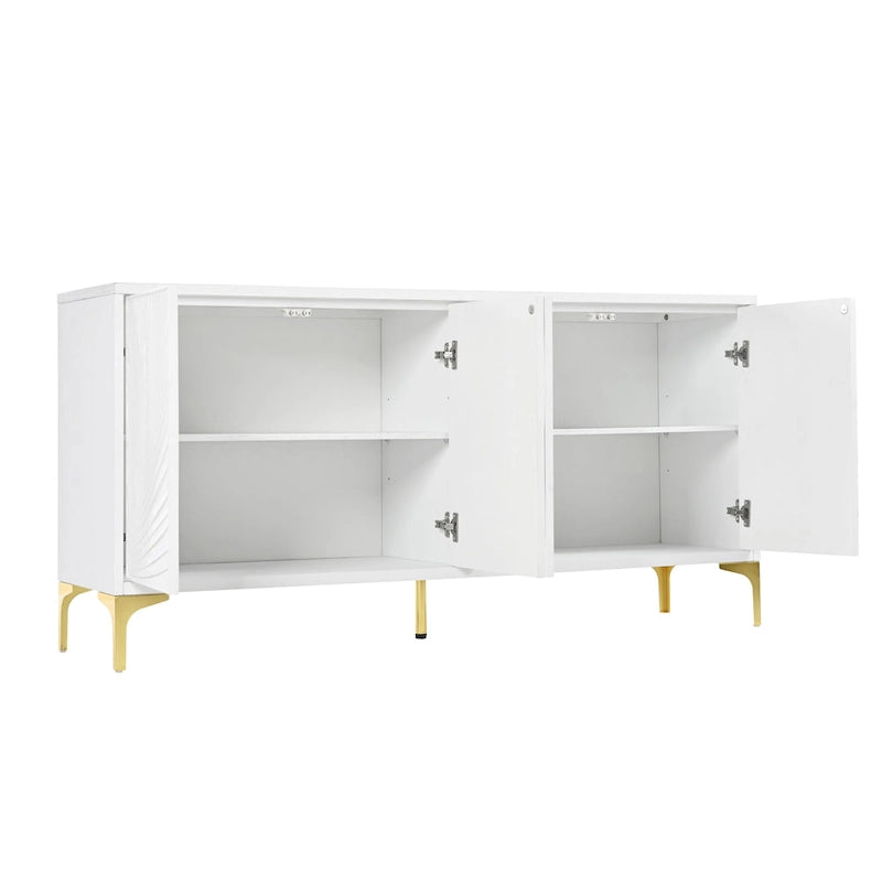 Sideboard mit vier Türen, verstellbaren Einlegeböden und einzigartiger Textur