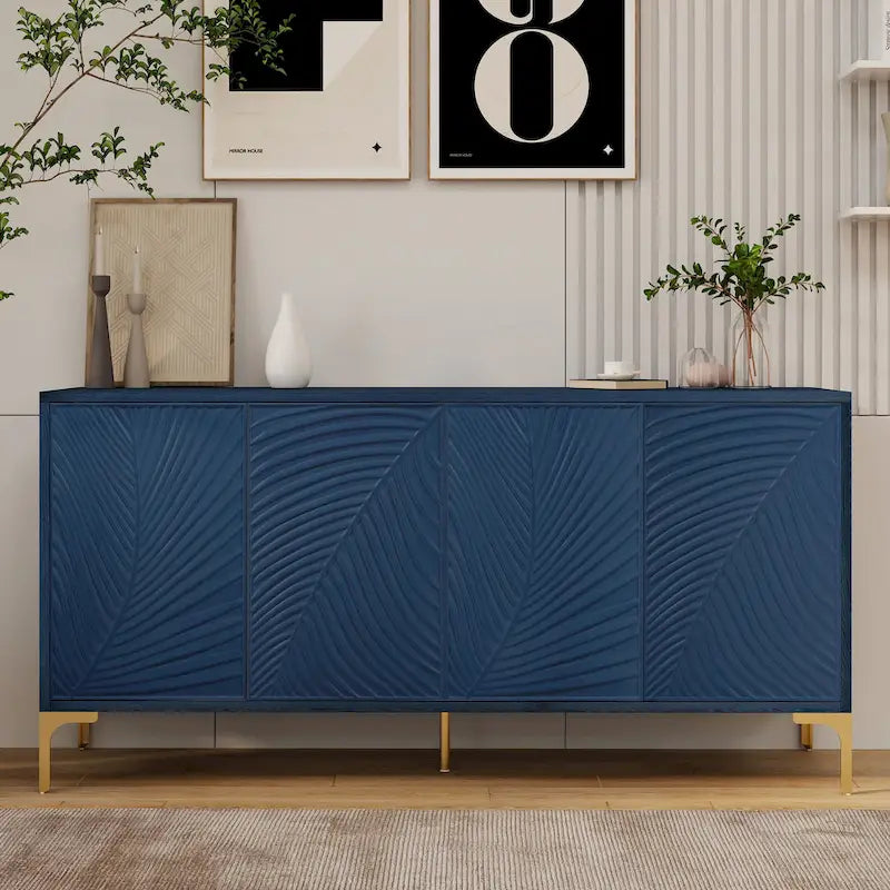 Sideboard mit vier Türen, verstellbaren Einlegeböden und einzigartiger Textur