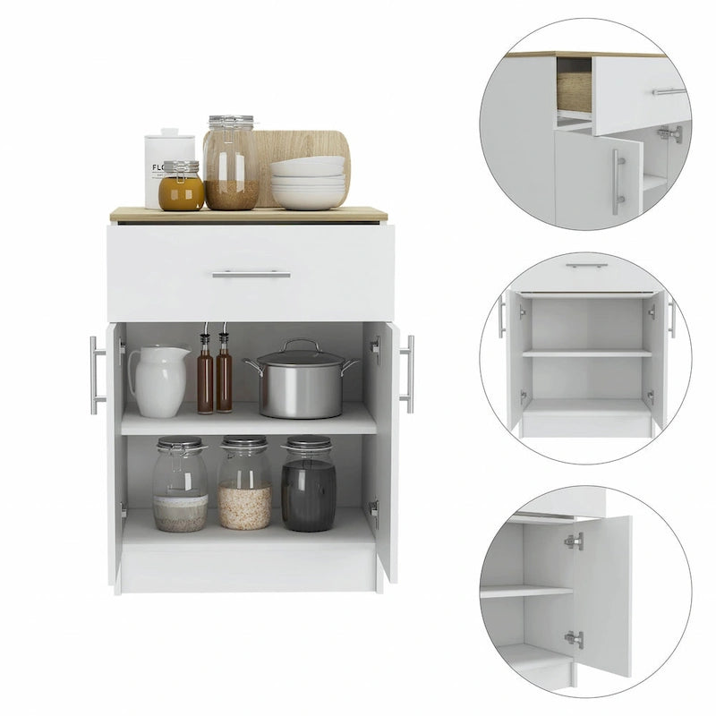 Mobile dispensa color rovere chiaro e bianco