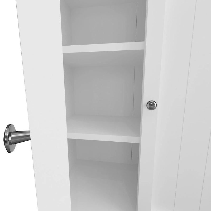 Badezimmer-Bodenschrank aus Holz mit 2 verstellbaren Einlegeböden
