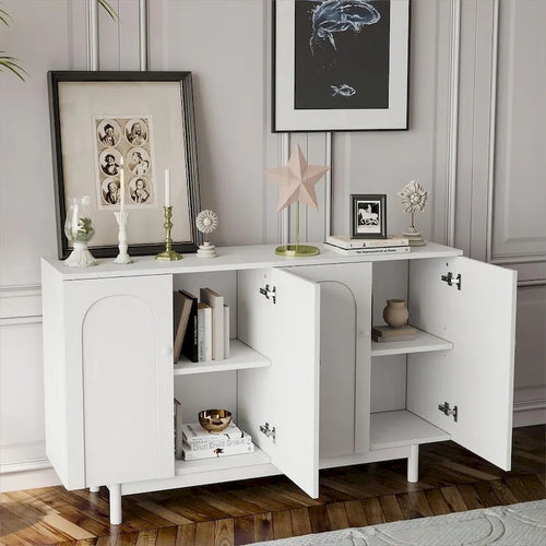 Intaglio-Aufbewahrungsschrank mit 4 Türen, Buffet/Sideboard