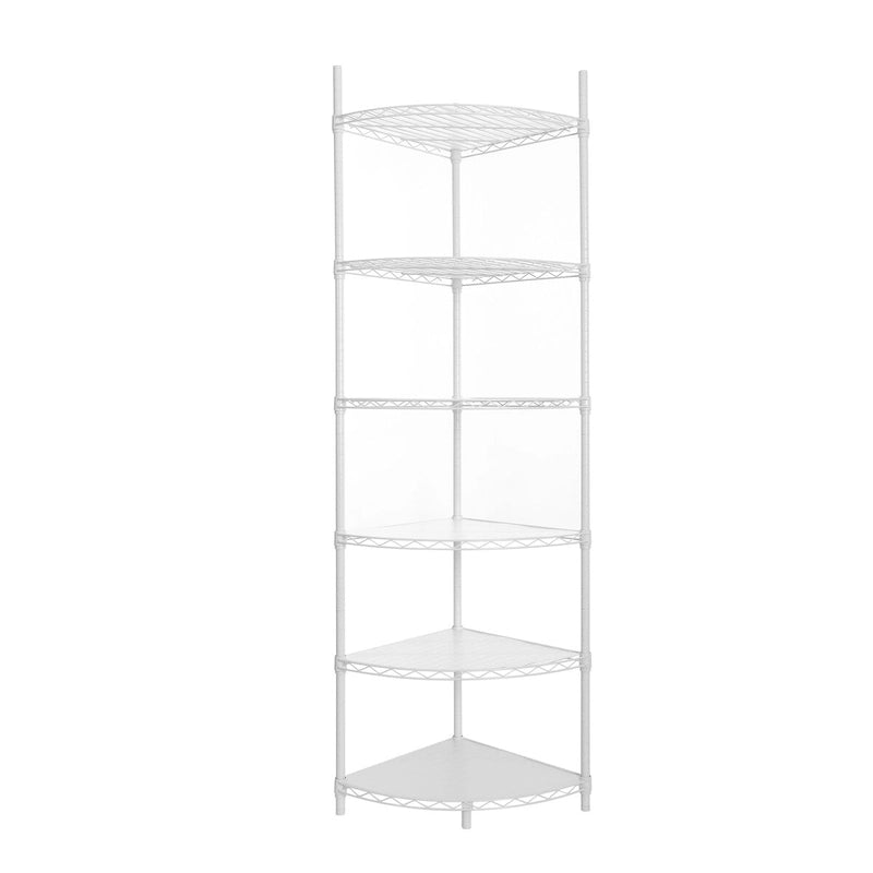 Scaffale angolare a griglia regolabile a 6 ripiani - Capacità di 420 lb