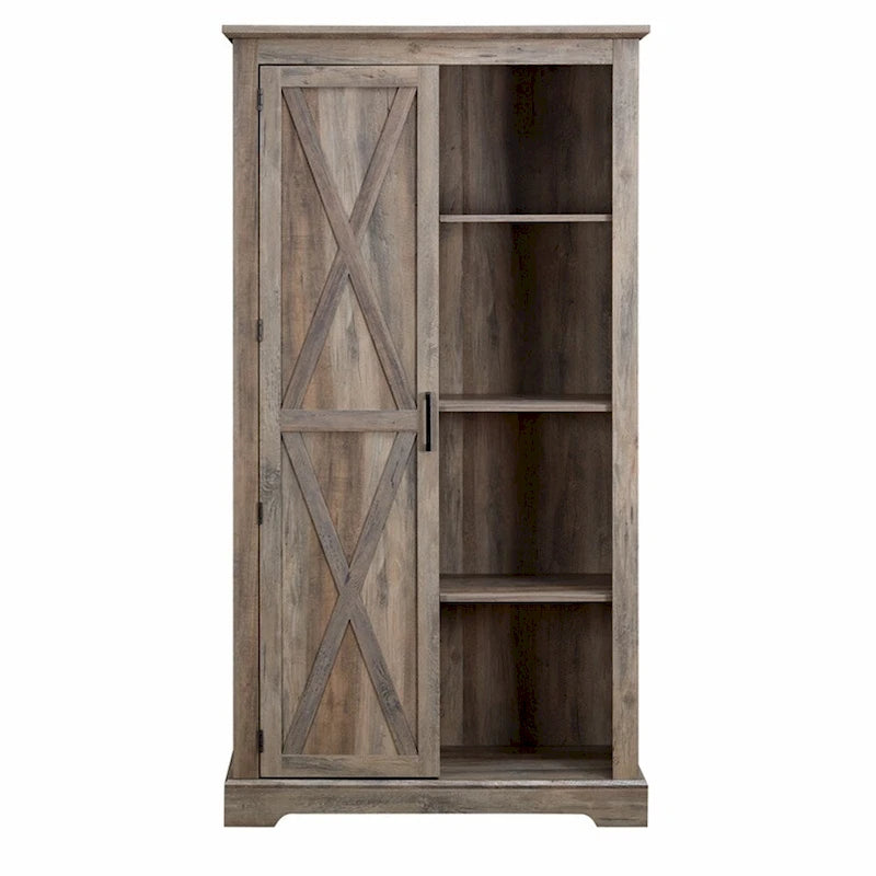 Mobile alto contenitore in legno con ante stile fienile