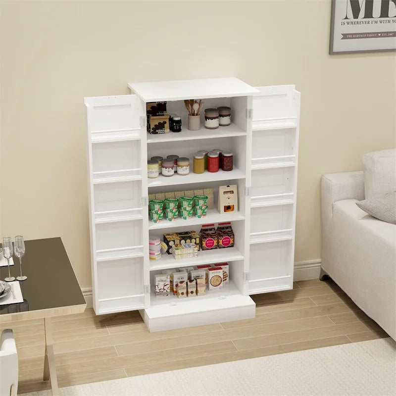 Credenza da buffet autoportante con LED da 50 pollici, 2 ante e 10 scomparti